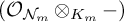left parenthesis upper O Subscript script upper N Sub Subscript m Subscript Baseline circled times Subscript upper K Sub Subscript m Subscript Baseline minus right parenthesis