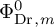 upper Phi Subscript backslash operatorname upper D r comma m Superscript 0