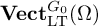 upper V e c t Subscript backslash operatorname upper L upper T Superscript upper G 0 Baseline left parenthesis upper Omega right parenthesis