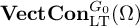upper V e c t upper C o n Subscript backslash operatorname upper L upper T Superscript upper G 0 Baseline left parenthesis upper Omega right parenthesis