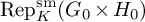 backslash operatorname upper R e p Subscript upper K Superscript backslash operatorname s m Baseline left parenthesis upper G 0 times upper H 0 right parenthesis