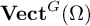 upper V e c t Superscript upper G Baseline left parenthesis upper Omega right parenthesis