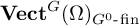 upper V e c t Superscript upper G Baseline left parenthesis upper Omega right parenthesis Subscript upper G Sub Superscript 0 Subscript minus backslash operatorname f i n