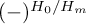 left parenthesis minus right parenthesis Superscript upper H 0 divided by upper H Super Subscript m