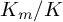 upper K Subscript m Baseline divided by upper K