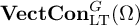 upper V e c t upper C o n Subscript backslash operatorname upper L upper T Superscript upper G Baseline left parenthesis upper Omega right parenthesis