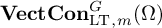upper V e c t upper C o n Subscript backslash operatorname upper L upper T comma m Superscript upper G Baseline left parenthesis upper Omega right parenthesis