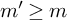 m prime greater than or equals m