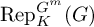 backslash operatorname upper R e p Subscript upper K Superscript upper G Super Superscript m Baseline left parenthesis upper G right parenthesis