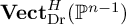 upper V e c t Subscript backslash operatorname upper D r Superscript upper H Baseline left parenthesis double struck upper P Superscript n minus 1 Baseline right parenthesis