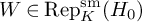 upper W element of backslash operatorname upper R e p Subscript upper K Superscript backslash operatorname s m Baseline left parenthesis upper H 0 right parenthesis