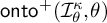 backslash operatorname o n t o Superscript plus Baseline left parenthesis upper I Subscript theta Superscript kappa Baseline comma theta right parenthesis
