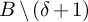 upper B divided by left parenthesis delta plus 1 right parenthesis