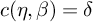 c left parenthesis eta comma beta right parenthesis equals delta