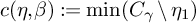 c left parenthesis eta comma beta right parenthesis colon equals min left parenthesis upper C Subscript gamma Baseline divided by eta 1 right parenthesis