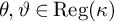 theta comma theta element of backslash operatorname upper R e g left parenthesis kappa right parenthesis