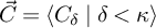 ⃑ upper C equals left angle bracket upper C Subscript delta Baseline vertical bar delta less than kappa right angle bracket