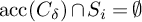 backslash operatorname a c c left parenthesis upper C Subscript delta Baseline right parenthesis intersection upper S Subscript i Baseline equals backslash emptyset