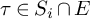 tau element of upper S Subscript i Baseline intersection upper E