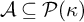 script upper A subset of or equal to script upper P left parenthesis kappa right parenthesis