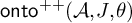 backslash operatorname o n t o Superscript plus plus Baseline left parenthesis script upper A comma upper J comma theta right parenthesis