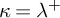 kappa equals lamda Superscript plus