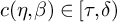 c left parenthesis eta comma beta right parenthesis element of tau comma delta right parenthesis