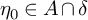 eta 0 element of upper A intersection delta