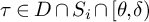 tau element of upper D intersection upper S Subscript i Baseline intersection theta comma delta right parenthesis