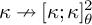 kappa right arrow with stroke kappa semicolon kappa Subscript theta Superscript 2