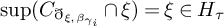 ModifyingBelow sup With bar upper C ð Subscript xi comma beta Sub Subscript gamma Sub Sub Subscript i Sub Subscript Subscript Baseline intersection xi right parenthesis equals xi element of upper H Subscript tau Baseline