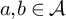 a comma b element of script upper A