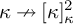 kappa right arrow with stroke kappa Subscript kappa Superscript 2