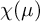 chi left parenthesis mu right parenthesis