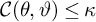 script upper C left parenthesis theta comma theta right parenthesis less than or equals kappa