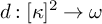 d colon kappa squared right arrow omega