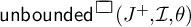 unbounded box open parenthesis J plus, script I, theta close parenthesis