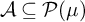 script upper A subset of or equal to script upper P left parenthesis mu right parenthesis