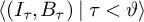 left angle bracket left parenthesis upper I Subscript tau Baseline comma upper B Subscript tau Baseline right parenthesis vertical bar tau less than theta right angle bracket