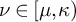 nu element of mu comma kappa right parenthesis