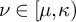 nu element of mu comma kappa right parenthesis