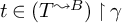 t element of left parenthesis upper T Superscript wave arrow pointing directly right upper B Baseline right parenthesis up harpoon with barb right gamma
