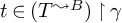 t element of left parenthesis upper T Superscript wave arrow pointing directly right upper B Baseline right parenthesis up harpoon with barb right gamma