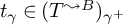 t Subscript gamma Baseline element of left parenthesis upper T Superscript wave arrow pointing directly right upper B Baseline right parenthesis Subscript gamma Sub Superscript plus