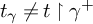 t Subscript gamma Baseline not equals t up harpoon with barb right gamma Superscript plus