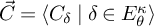 ⃑ upper C equals left angle bracket upper C Subscript delta Baseline vertical bar delta element of upper E Subscript theta Superscript kappa Baseline right angle bracket