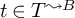 t element of upper T Superscript wave arrow pointing directly right upper B