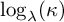 log Subscript lamda Baseline left parenthesis kappa right parenthesis