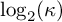 log Subscript 2 Baseline left parenthesis kappa right parenthesis