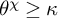 theta Superscript chi Baseline greater than or equals kappa